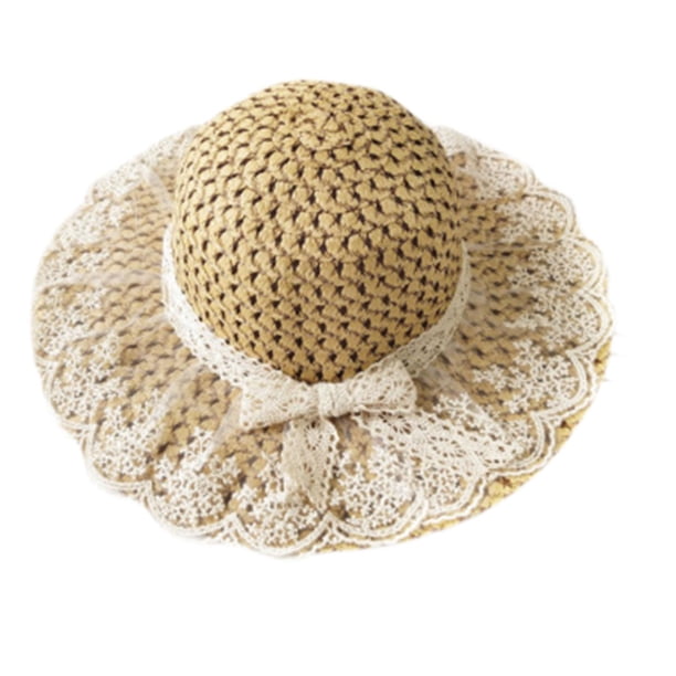 Sombrero de Paja Salvador Visera para el Sol Bohemia Ala de Encaje para Adultos