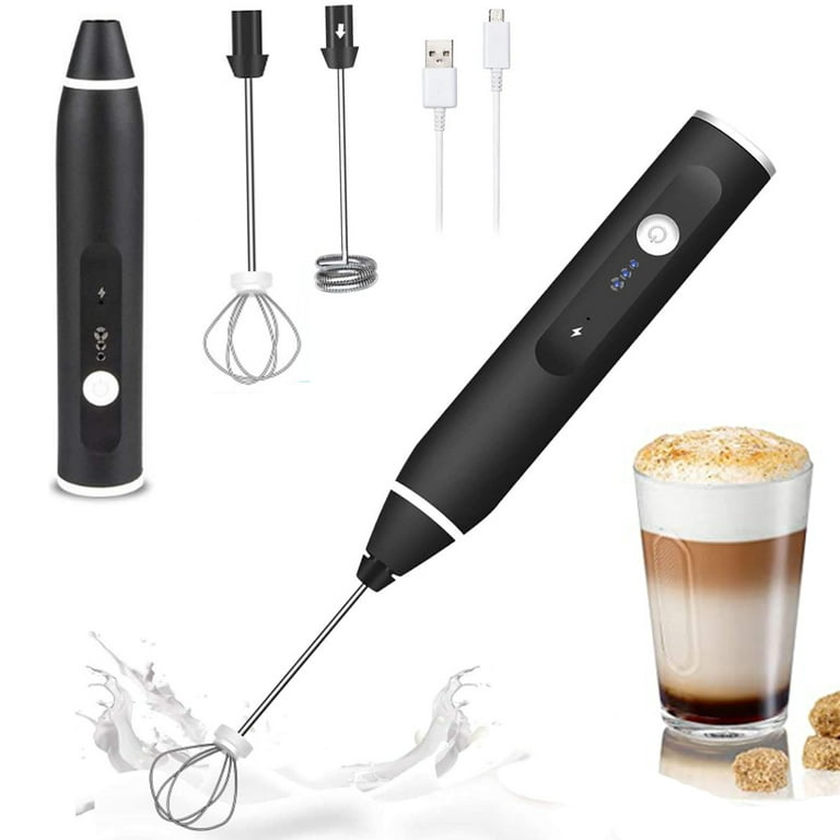 Manual Frother, USB Rechargeable Electric Coffee Frother 3 Speed Beverage  Blender Whisk for Cappuccino