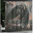 thumbnail image 4 of Ambesonne Black Shower Curtain, Pegasus King Leading, 69"Wx84"L, Black Brown, 4 of 5