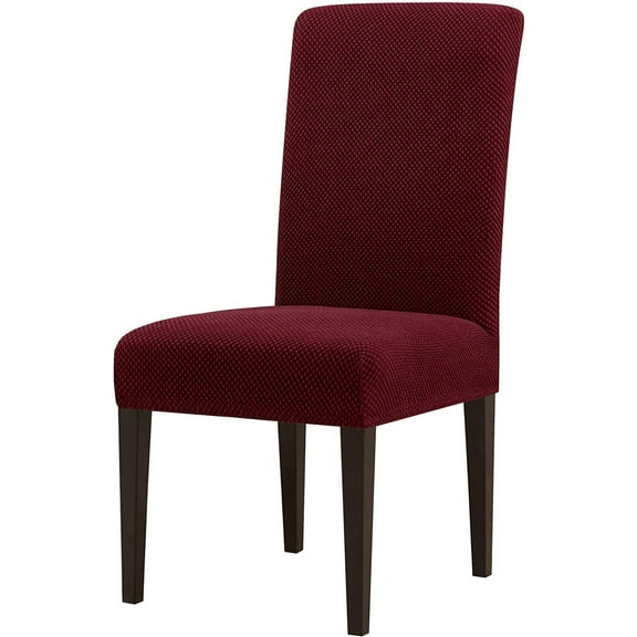 Orly's Dream 2pc Luxury Chair Cover Set for Dining Chair Waterproof Stretchable Breathable Slipcover Solid Burgundy