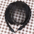 thumbnail image 3 of Bandeau Perruques Synthétiques Mode Frange Extensions de Cheveux pour Femmes Filles (Noir), 3 of 9