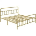 thumbnail image 3 of Fullfurnique Classic Iron Platform Bed Frame with High Headboard and Footboard, King, Antique Gold, 3 of 9