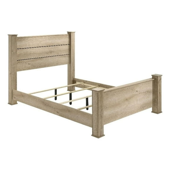 Oakglen 55-inch Queen Panel Bed Weathered Oak