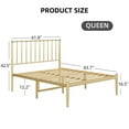 thumbnail image 3 of KTENME Queen Bed Frame Metal Platform Bed with Headboard, 14 Inches Metal Mattress Foundation for Storage, No Box Spring Needed, Easy Assembly, Gold, 3 of 8