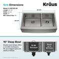 thumbnail image 5 of Kraus Standard PRO 36-inch 16 Gauge 60/40 Double Bowl Stainless Steel Farmhouse Kitchen Sink with Waste Guard Continuous Feed Garbage Disposal, 5 of 12