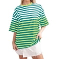 thumbnail image 1 of Liquidation d'Économies! BEFOKA T-Shirt Grande Taille pour Femmes, Blouse Décontractée d'Été pour Femmes, Mode Décontractée Confortable Imprimé Col Rond Manches Courtes Haut Blouse T-Shirt, 1 of 3