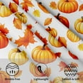 thumbnail image 3 of Autumn Round Tablecloth 60 Inch - Pumpkins Maple Leaves Table Cloth Thanksgiving Botanical Foliage Table Covers Decorative for Holiday Kitchen Dinning Outdoor, 3 of 6