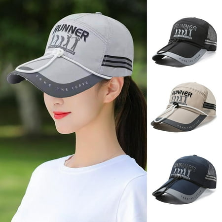 Fvsianol Baseball Hat With Mesh Design Versatile Fishing Visor Hat Men Casual Baseball Hat Extended Brim Adjustable Drawstring Fastener Fishing Visor Hat Summer Protection Hat