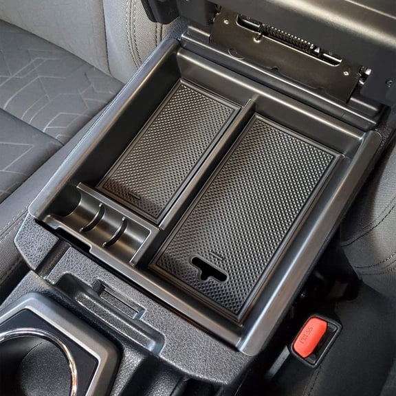 Center Console Accessory Organizer Compatible with Toyota Tacoma 2016 2017 2018 2019 2020 2021 2022 2023, ABS Material Box Insert Tray (Black trim)