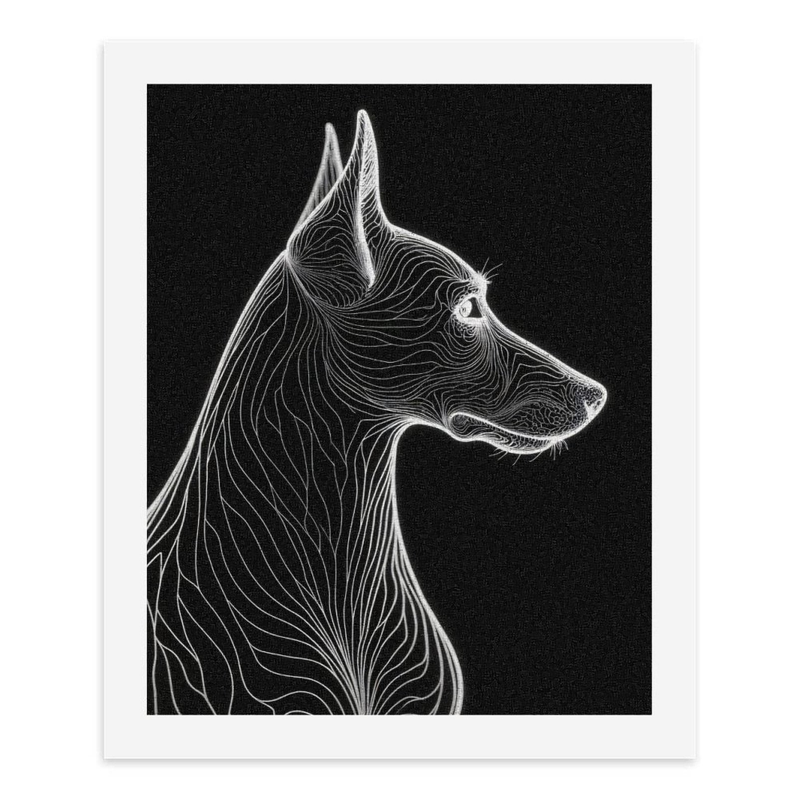 Paint By Numbers Kit for Adults Beginner - DIY Abstract Canine Line Art Design Canvas Painting Kits for Adults, Frameless Paint By Number for Adults for Home Wall Decor 16x20 Inch
