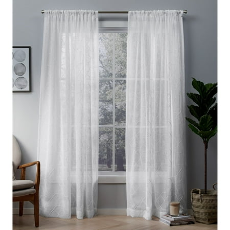 Exclusive Home Curtains 2 Pack Cali Embroidered Sheer Rod Pocket