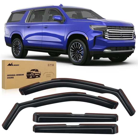 Nilight Durable in Channel Rain Guards for Chevy Suburban 2021 2022 2023 2024 2025 Window Deflectors, Vent Window Visors-4pcs