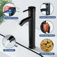 thumbnail image 5 of Grifo de baño negro, grifo mezclador de lavabo alto, grifo mezclador de lavabo de latón, grifo de lavabo ajustable de agua fría y caliente, grifo mezclador negro alto moderno, 5 of 5