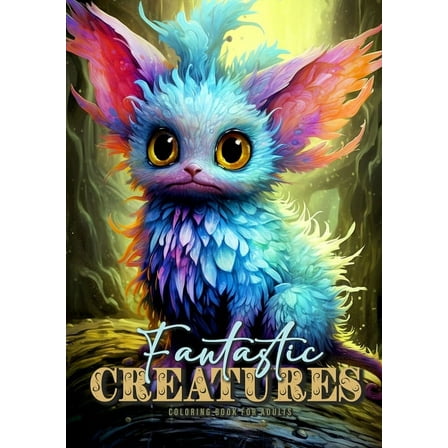 Fantastic Creatures Coloring Book for Adults: cute Creatures Coloring Book Grayscale cute Monsters Coloring Book for Adu, (Paperback)
