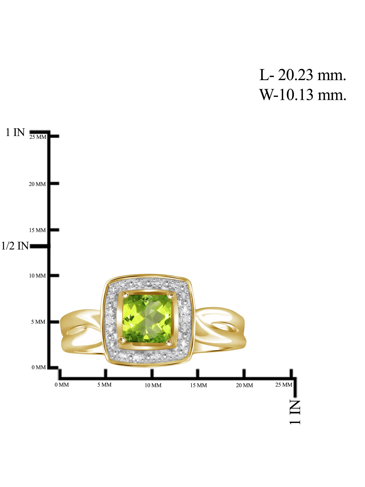 JewelersClub Peridot Ring December Birthstone Jewelry – 3/4 Carat Peridot 14K Gold Over Silver Ring Jewelry with White Diamond Accent – Gemstone Rings with Hypoallergenic 14K Gold Over Silver
