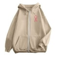 thumbnail image 4 of XIAONU Women'S Hoodies Breast Cancer Prevention Monthly Zipper Hooded Long Sleeve Pocket Drawstring Casual Fleece Sports Hoodie, 4 of 6
