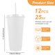 thumbnail image 2 of Toorise - 12 vasos con tapa y pajita de plástico reutilizables de 24 oz, vasos creativos con purpurina para café helado, tazas de gran capacidad para agua, café, batidos, jugos y cócteles., 2 of 8