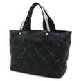 thumbnail image 3 of Pre-Owned CHANEL (Chanel) Old Travel Line Tote Bag/Shoulder Bag, Nylon, Black/Red, A11833, 3 of 10