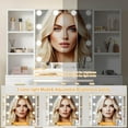thumbnail image 2 of Yiwa Farmhouse Makeup Vanity Desk, 56" with LED Mirror, 7 Drawers, Power Outlet, Shelves & Adjustable Lighting, 2 of 8