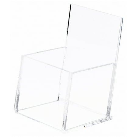 Plymor Clear Acrylic Deluxe Business Card Holder & Display (Vertical), 2.375" W x 2.25" D x 3.625"H