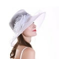thumbnail image 5 of Women's Organza Derby Hat Fascinator for Wedding Bridal Tea Party/White, 5 of 5