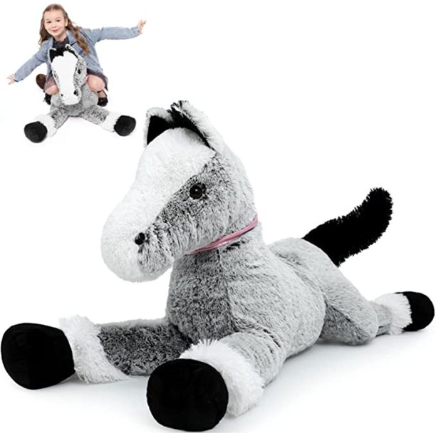 MaoGoLan 35" Giant Horse Stuffed Animal Plush Toy Long Horse Big Gift