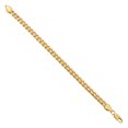thumbnail image 3 of Men's 7mm Diamond-Cut 14k Yellow Gold Plated Flat Beveled Curb Curb Chain Link Bracelet, 9 inches, 3 of 7
