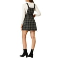 thumbnail image 3 of DARING DIVA Tartan Print Button Decor A-Line Pinafore Overall Dress XL Navy Blue, 3 of 6