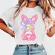 thumbnail image 2 of Tops de Manga Corta de Verano para las Mujeres Imprimir Blusa de Cuello Redondo, Moda Ligera de Poliéster Spandex, 2 of 6