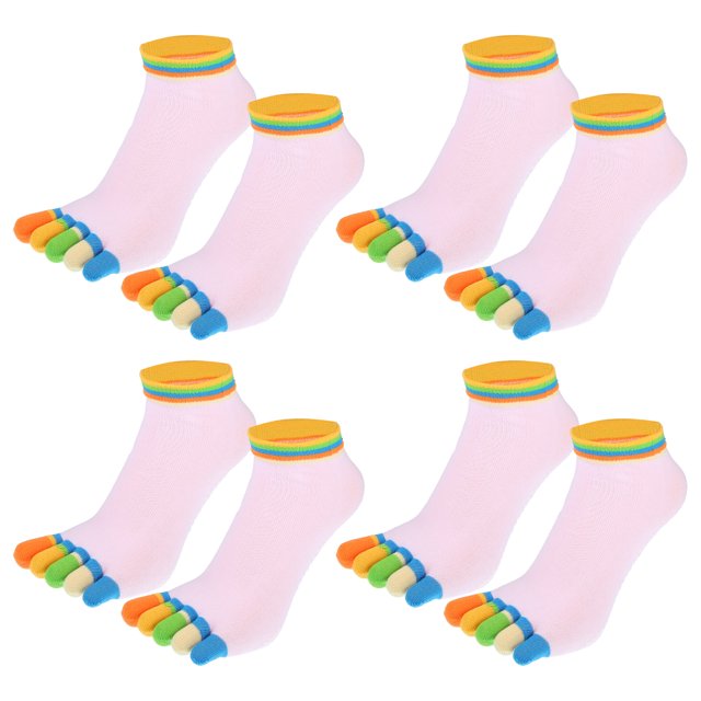 Calcetines de cinco dedos Unique Bargains unisex antideslizantes 4 pares rosa claro