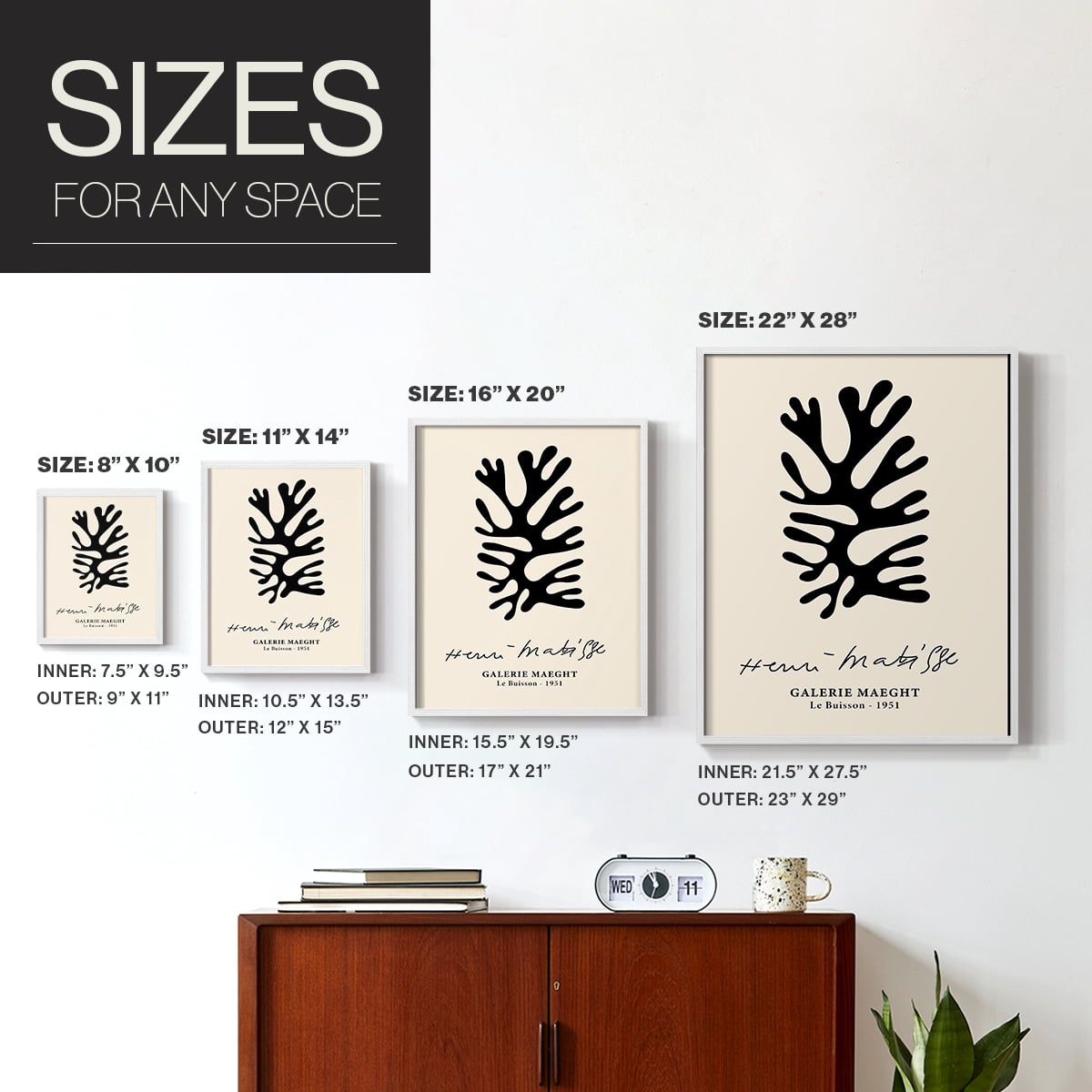Matisse CXLIX Framed Print in White Solid Wood 8 x 10 Framed Print