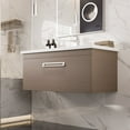 thumbnail image 2 of Eviva Orleans 38"W x 20"D Wenge Wall Mount Bathroom Vanity with White Porcelain Countertop and Integrated Sink, 2 of 11