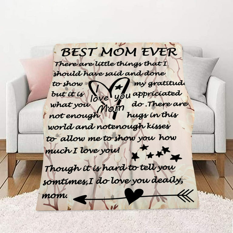 To My Mom Fleece Blanket Mama Bear Sunflower Great Customized