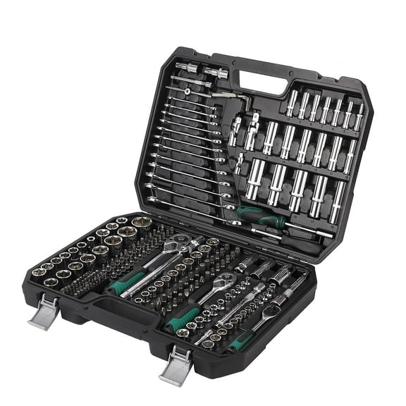 Mechanics Tools Kit and Socket Set, 1/2" ,1/4" & 3/8" Drive, 216-Piece