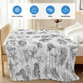 thumbnail image 4 of Grey Coastal Cooling Blanket, Lightweight Breathable Summer Throw Blanket with Double Sided Cold Effect,Summer Coral Shell Sea Beach Nautical Picnic Beach Blankets Bed Sheet for Hot Sleepers 30"x40", 4 of 8