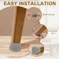 thumbnail image 4 of 24Pcs Chair Leg Protectors, 20 x 25mm Silicone Chair Leg Caps, Grey, 4 of 6