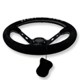 thumbnail image 4 of 350mm Suede Steering Wheel + Short Hub Adapter for 83-04 Ford Mustang / 89-92 Ford Ranger, 4 of 7