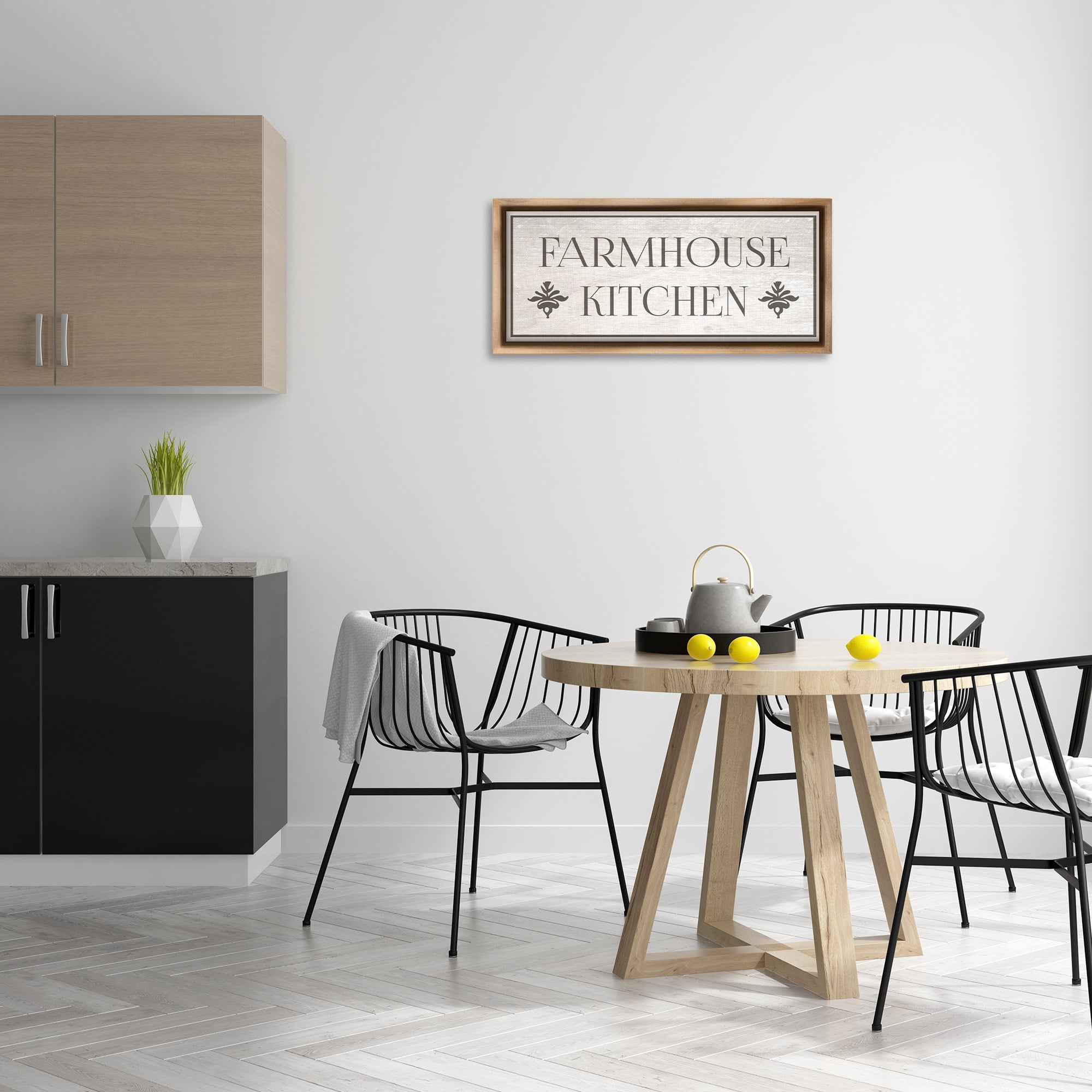 Stupell Industries Farmhouse Kitchen Typography Typography Painting Brown Floater Framed Canvas Art Print Wall Art, 31 x 14