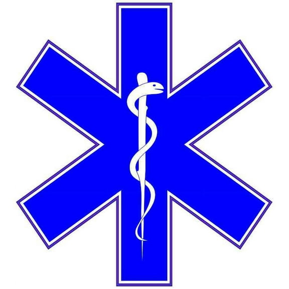 4.5in x 5in Star of Life Sticker Vinyl Medical Symbol Decal Sign Stickers