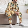 thumbnail image 7 of Naloa 70s Hippie Style Men’s Pajamas Set - Long Sleeve Button Down Sleep Shirt and Pajama Bottoms Sleepwear Set-Medium, 7 of 7