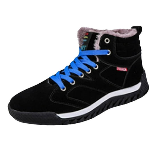 adviicd Winter Boots for Men Waterproof Snow Boots for Men Winter Boots Barefoot Men's Warm Fleece Lined Waterproof Snow Ankle Booties (Black,9.5)