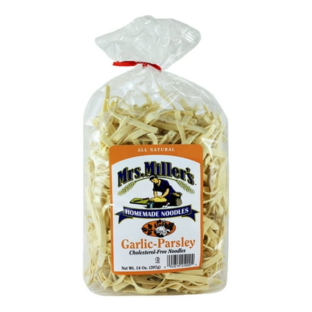 Mrs. Miller's Homemade Garlic Parsley, Tomato Basil & Broccoli Carrot Cholesterol-Free Noodles Variety Pack (1- 14 oz. Bag of