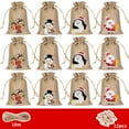 thumbnail image 3 of HJQEQVD Christmas Small Burlap Bags with Drawstring, Burlap Gift Bags Christmas Linen Treat Sacks Gift Wrapping Bags Xmas Holiday Party Favors Bags(7x5 inch, 12/24 Pcs), 3 of 4