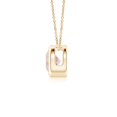 thumbnail image 2 of Angara Collier en Morganite Naturel - Pendentif Solitaire Rond en Morganite avec Lunette en Or Jaune 14K pour Femmes, 2 of 8