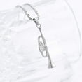 thumbnail image 3 of Personalize Stainless Steel Musical Instrument Trombone Pendant Necklace for Cremation Ashes Keepsake Musician Memorial Jewelry, 3 of 6