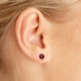 thumbnail image 6 of 5 mm Natural Round Garnet Stud Earrings Set in 14k White Gold, 6 of 6