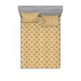 thumbnail image 2 of Floral Bedding Set with Sheet & Covers, Hand-Drawn Doodle Flowers with Silhouette Daisy and Tulip Petals in Repeat, Printed Bedroom Decor 2 Shams, 4 Sizes, Caramel and Tan, by Ambesonne, 2 of 3