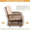 thumbnail image 5 of W WARMHOL Outdoor Rattan Swing Glider Chairs, Patio Bistro Set of 2 Chairs with Thickened Cushions, All-Weather Furniture Wicker Conversation Rocking Glider Sets for Patio Balcony & Garden, 5 of 7