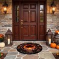 thumbnail image 5 of 3D Halloween Round Rug Fire Gate Skull Bone Candle Design Velvet Non- Washable Area Rug for Halloween Party 31.5 in H, 5 of 6
