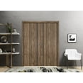thumbnail image 3 of Sliding French Double Pocket Doors 56 x 84 inches | Planum 0016 Walnut with Frosted Glass | Kit Trims Rail Hardware | Solid Wood Interior Bedroom Sturdy Doors, 3 of 6